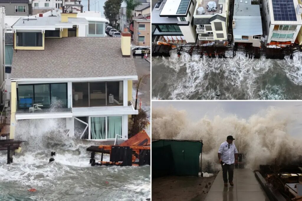 Harrowing scenes as California coast battered by gargantuan waves, residents ordered to leave