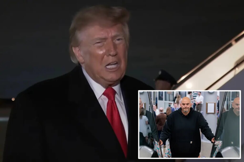 Trump says he’d ‘love’ to have Sen. John Fetterman as a Republican amid growing speculation
