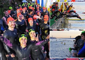 New York City’s triathlon makes a triumphant return as endurance fanatics brave the Hudson River: Photos