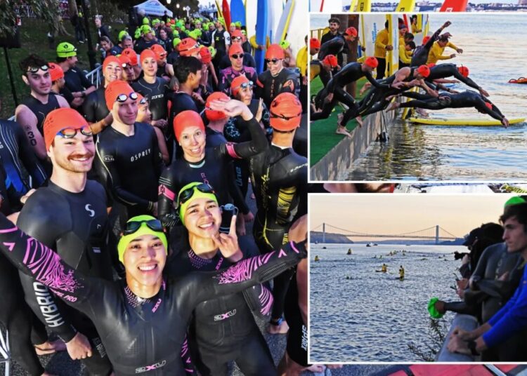 New York City’s triathlon makes a triumphant return as endurance fanatics brave the Hudson River: Photos
