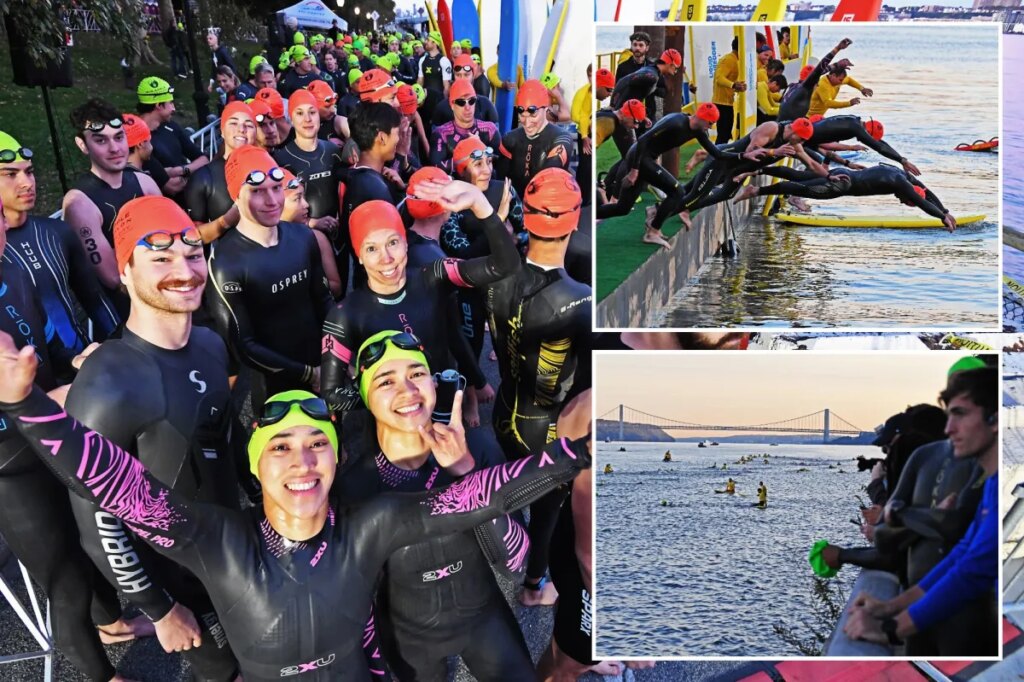 New York City’s triathlon makes a triumphant return as endurance fanatics brave the Hudson River: Photos