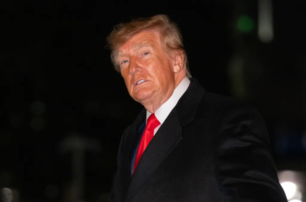 President Donald Trump returning to the White House following a campaign rally in Tennessee.