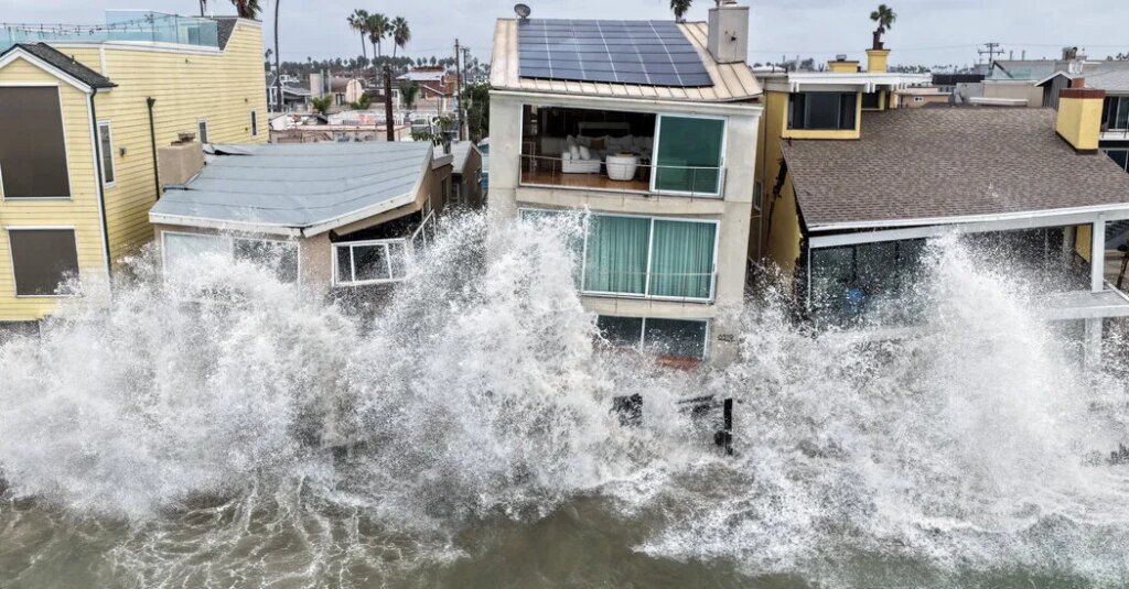 Powerful Storm Surge Pounds Beach Homes in Southern California