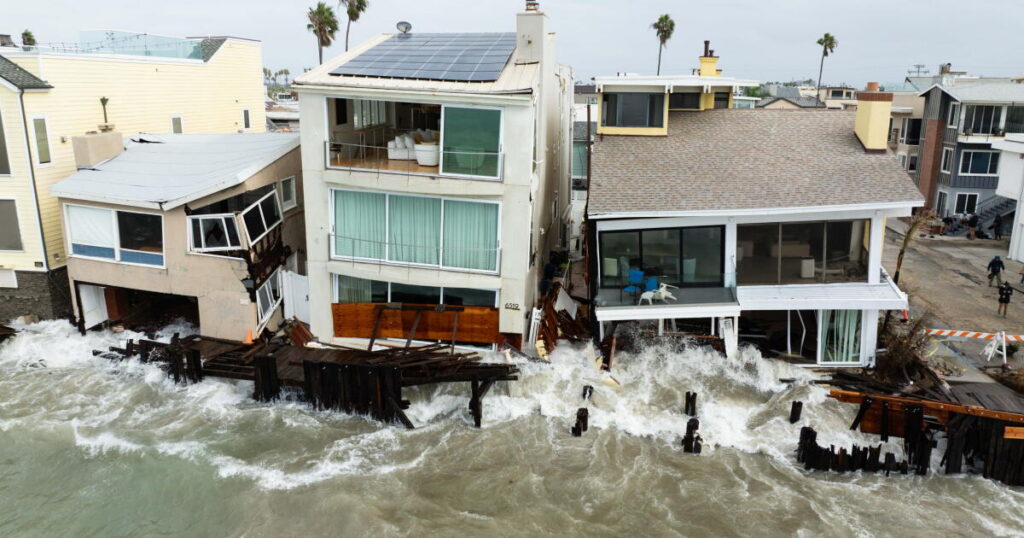 Heavy surf, red-tagged homes, a battered boardwalk: Long Beach confronts costly climate reality