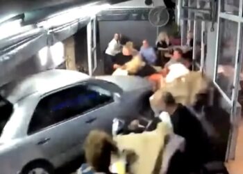 Wild video shows car smashing into packed tourist restaurant in Greece: ‘Like watching a movie’
