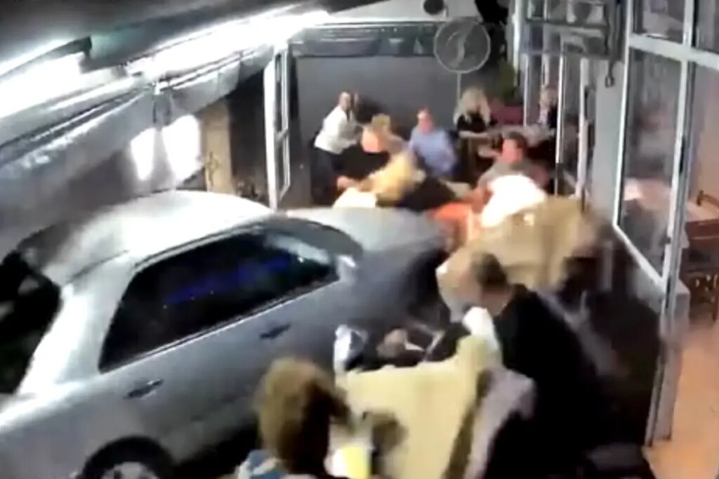 Wild video shows car smashing into packed tourist restaurant in Greece: ‘Like watching a movie’