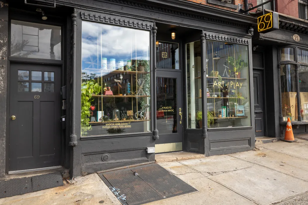 Exterior view of the Art of Play store in Brooklyn, New York.