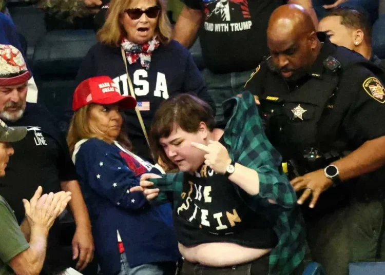 Trump lashes out at protester disrupting Ohio rally: ‘They’re scum!’