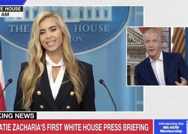 MS NOW dumbfounded by new press secretary’s disastrous debut: ‘Glad we cut away’