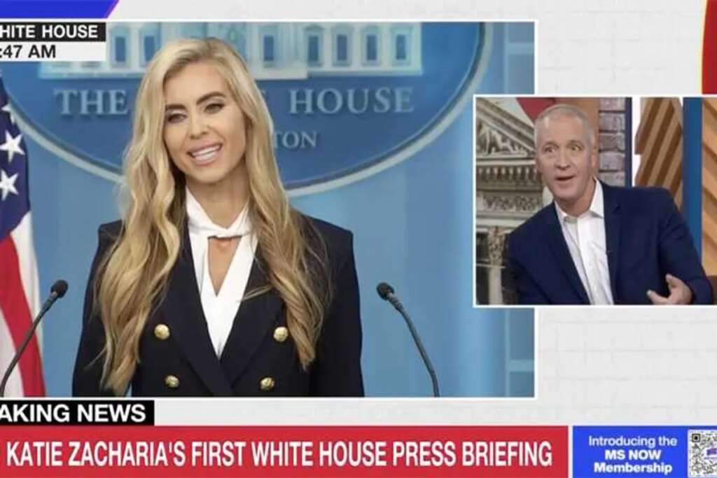 MS NOW dumbfounded by new press secretary’s disastrous debut: ‘Glad we cut away’