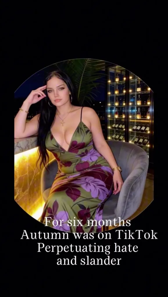 A photo of Gypsy Rose Blanchard seated in a chair, with text overlaying the image that reads, 