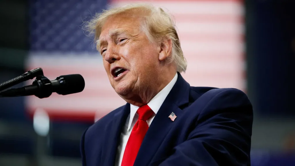 Cries ring out as Trump mocks ‘spoiled child’ protesting his election rant in Alaska