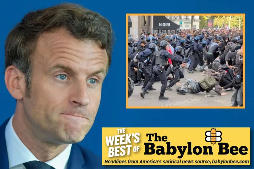 Best of the Babylon Bee: French frantically search rioting mob for someone to surrender to
