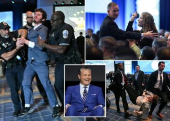 Pete Hegseth cheekily responds to anti-Iran war protesters who heckled him at Army conference