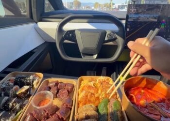 Tesla Bros Posting Videos Showing Them Hog Out on Decadent Meals While Careening Down the Road in Self-Driving Mode