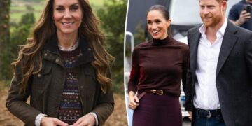 Kate Middleton glows in newest portrait released a day after Meghan Markle, Prince Harry’s first official outing