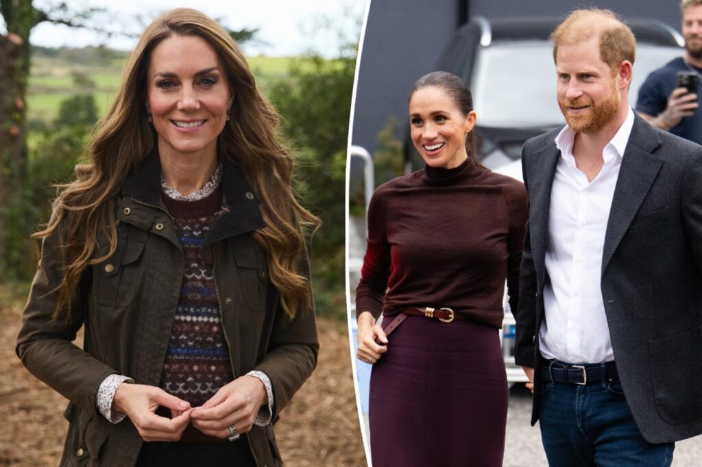Kate Middleton glows in newest portrait released a day after Meghan Markle, Prince Harry’s first official outing
