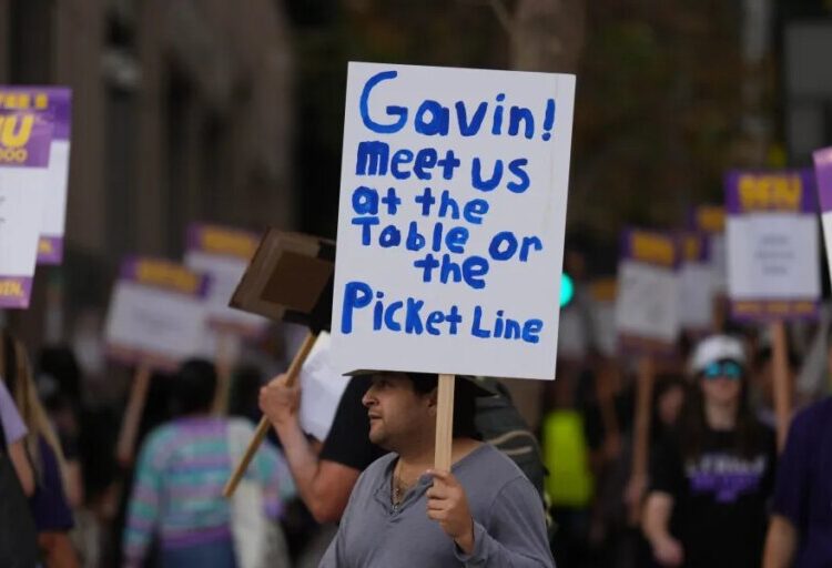‘Give us a raise or let us save money’: California state workers go on strike over pay, healthcare, and Gavin Newsom’s return-to-work mandate