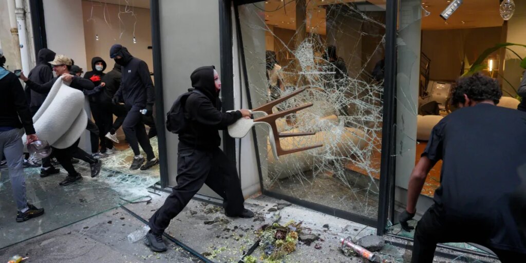 Looters hit 3,000 French businesses. Within hours, the haul was trending on Vinted under the riot’s date