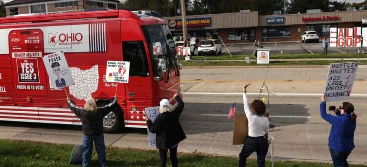 MAGA candidate’s bus tour implodes as ‘deeply vile’ ad sends venues running: report