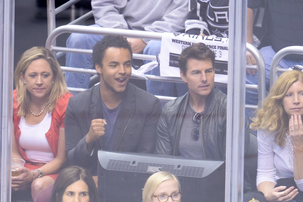 Connor Cruise and Tom Cruise attending a game together.