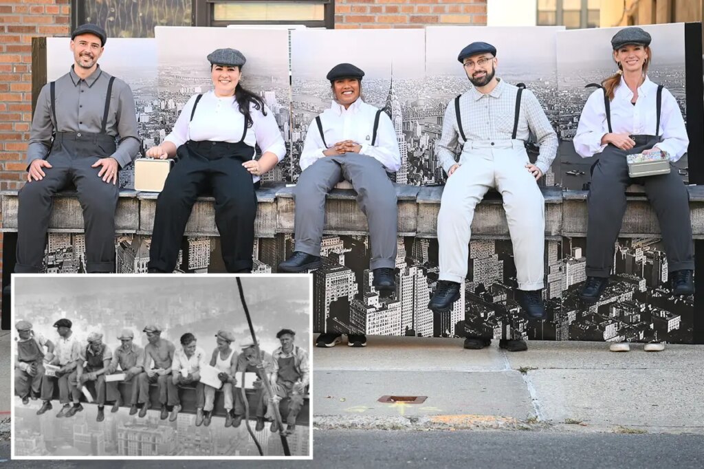 New Yorkers recreate the iconic NYC photo ‘Lunch atop a Skyscraper’ for Village Halloween Parade costume