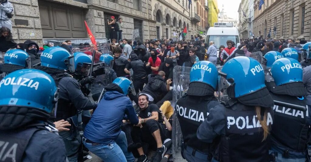 Italy Faces Parallel Protests in the North and South