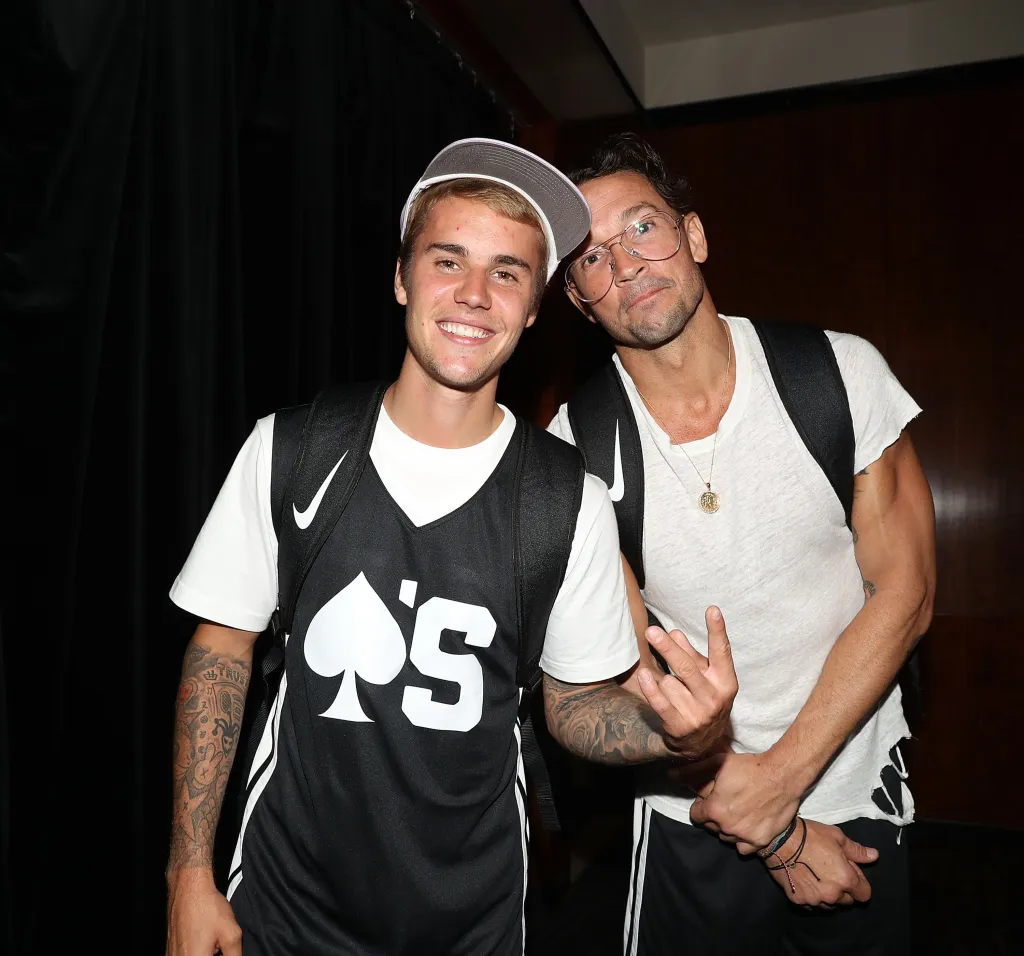 Justin Bieber and Carl Lentz attend the Aces Charity Celebrity Basketball Game at Madison Square Garden.
