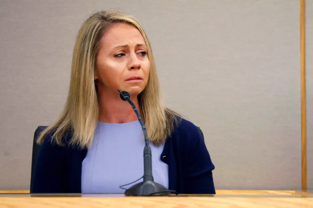 Fired Dallas police officer Amber Guyger becomes emotional as she testifies in her murder trial.