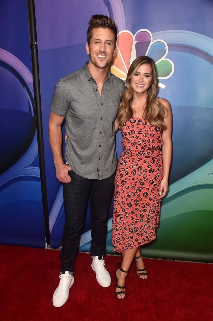 Jordan Rodgers and JoJo Fletcher attending the 2019 TCA NBC Press Tour.
