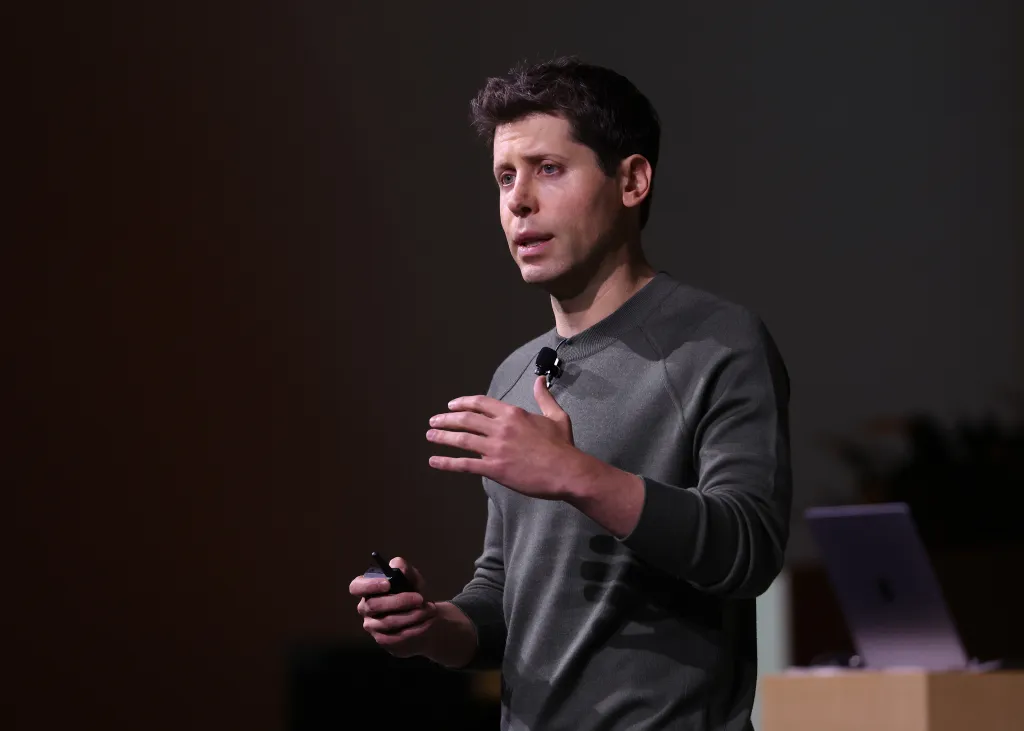 OpenAI CEO Sam Altman delivers the keynote address during the OpenAI DevDay event.