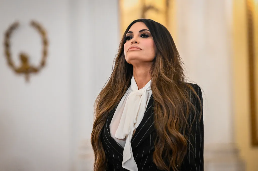 U.S. Ambassador to Greece Kimberly Guilfoyle at the Greek Presidential Palace in Athens.