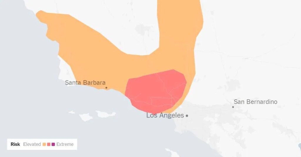 California Faces a Combustible Mix of ‘Very Dry’ Air and 75-M.P.H. Wind Gusts