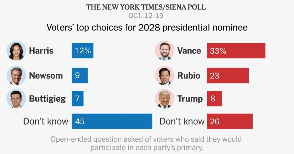 A New 2028 Poll Finds Vance, Rubio and a Mishmash of Democrats in the Mix