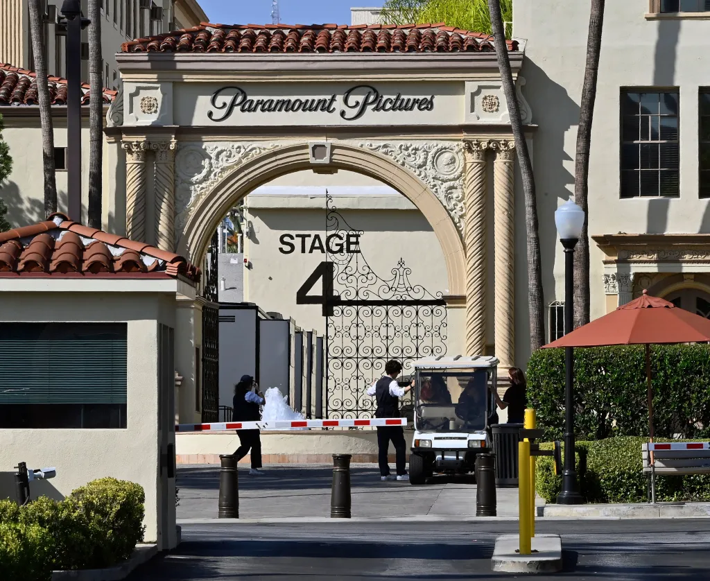 Paramount Pictures entrance in Los Angeles, California.
