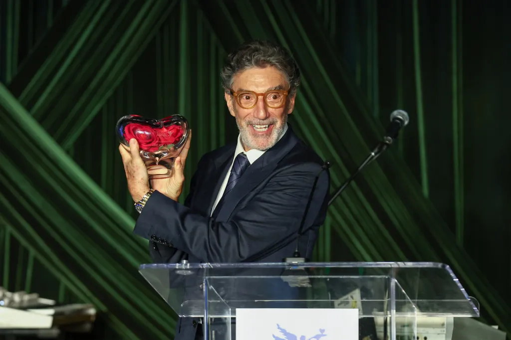 Chuck Lorre accepts an award at Project Angel Food's Angel Awards.