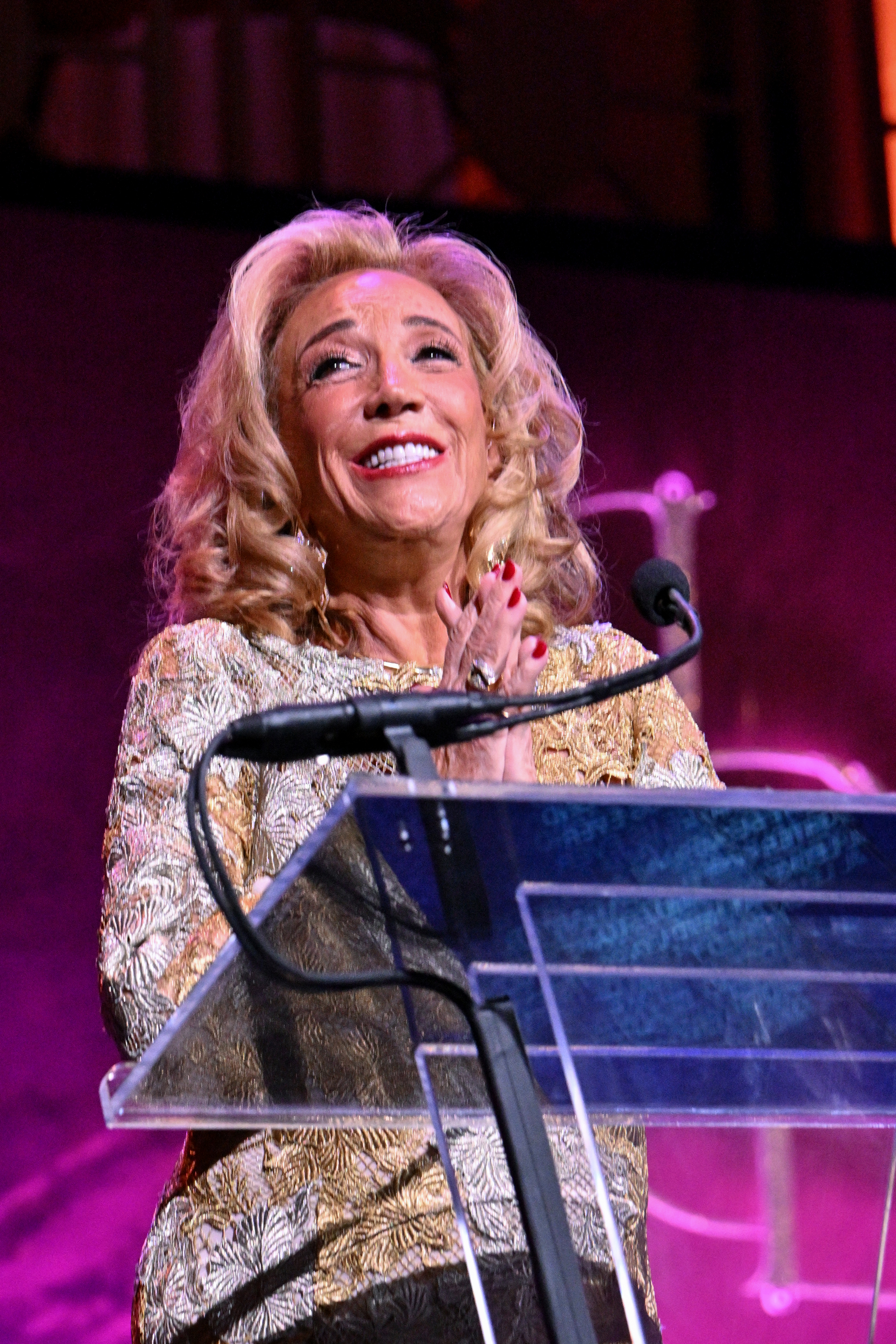 Denise Rich speaks onstage during the Angel Ball.
