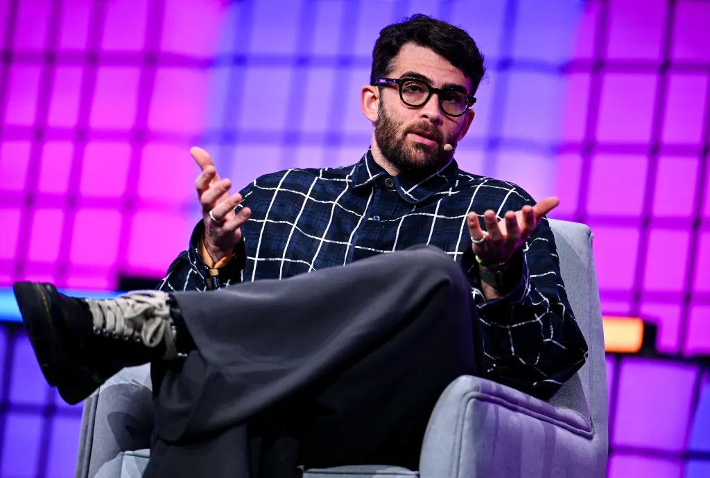 Streamer and creator Hasan Piker speaks on Centre stage during Web Summit Qatar.