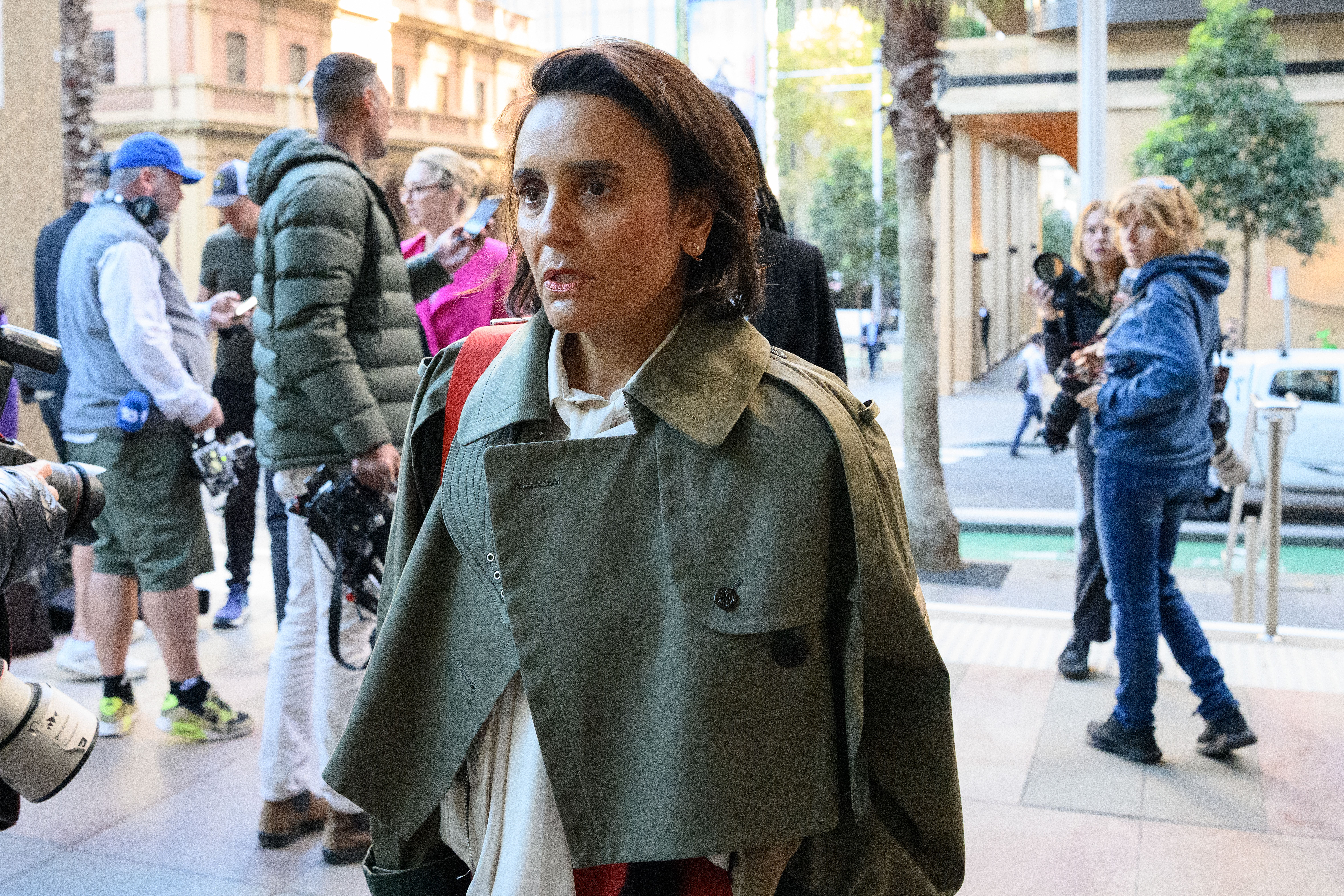 British producer Amanda Ghost arriving at the Federal Court of Australia.