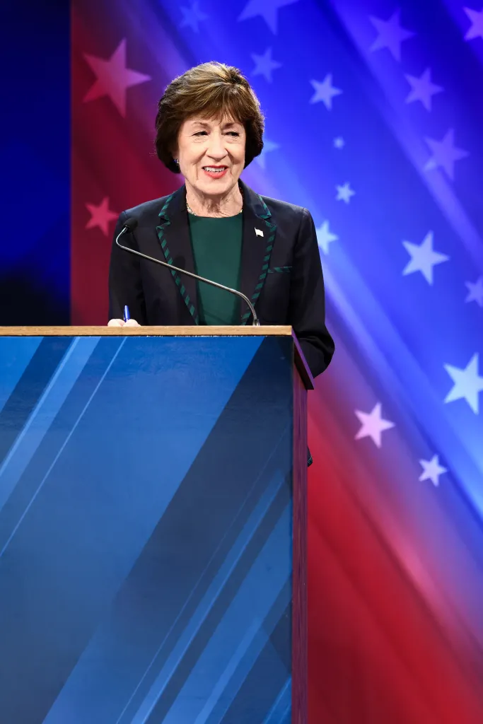 U.S. Senator Susan Collins at a Senate debate.