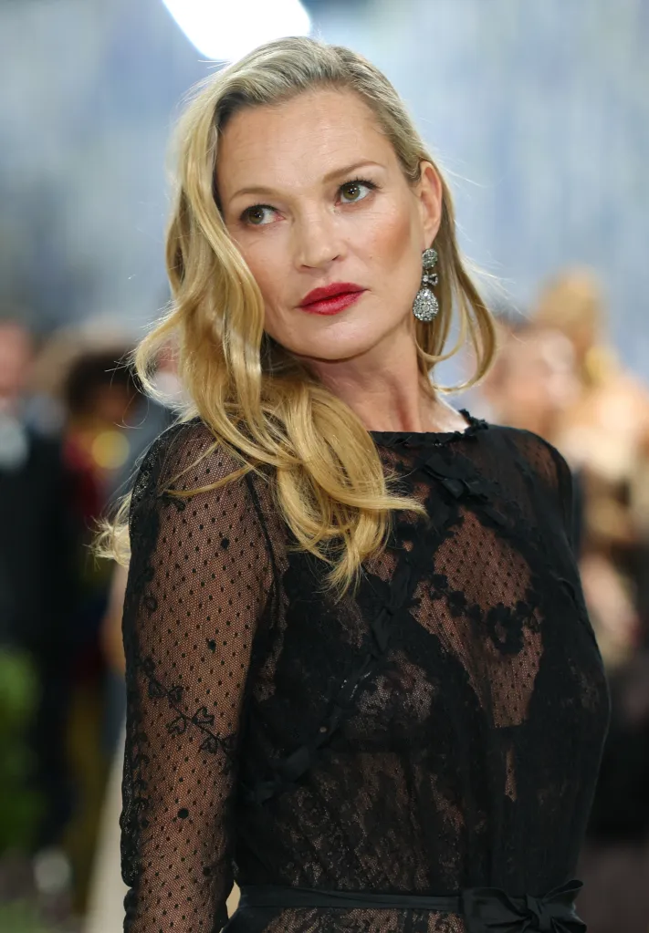 British model Kate Moss arrives for the Met Gala celebrating 