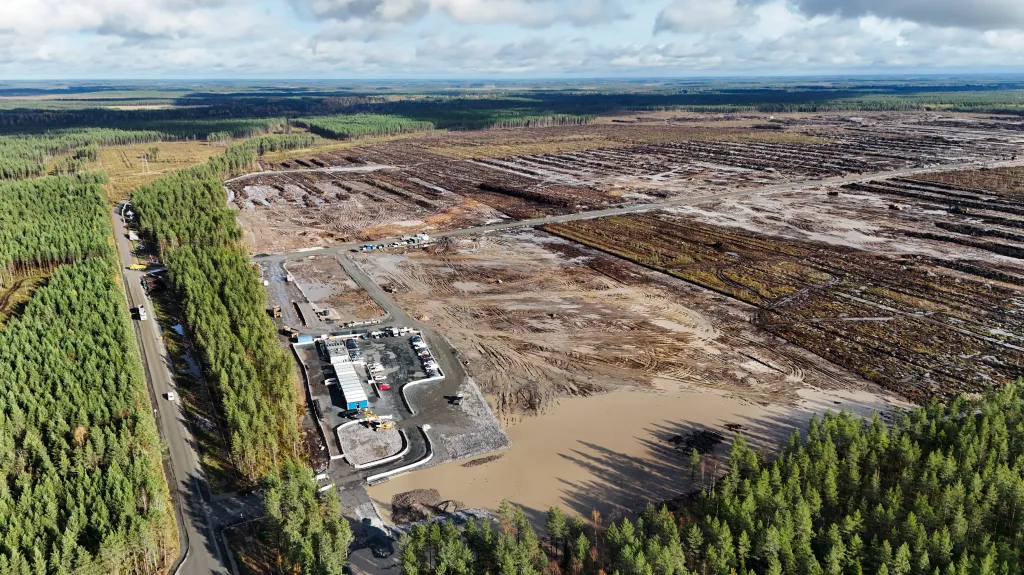 An aerial view shows the site where a Google data center is set to be built in Muhos, Finland, on Sept. 29, 2026.