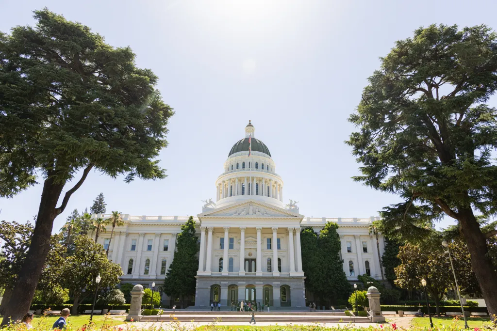 The California State Capitol building in Sacramento.