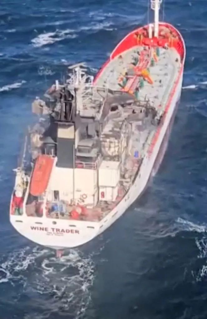 Romania's naval authority said it received an emergency alert from the San Marino-flagged tanker Wine Trader. 