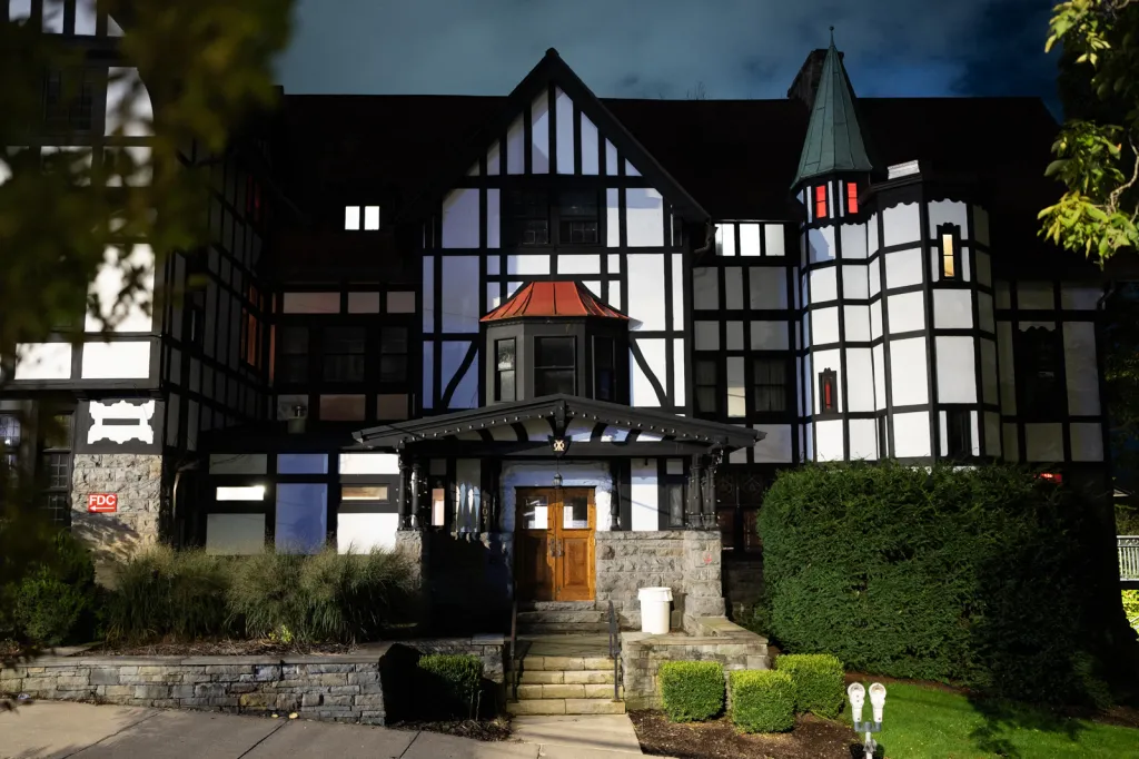 The Chi Phi fraternity house at Cornell University.