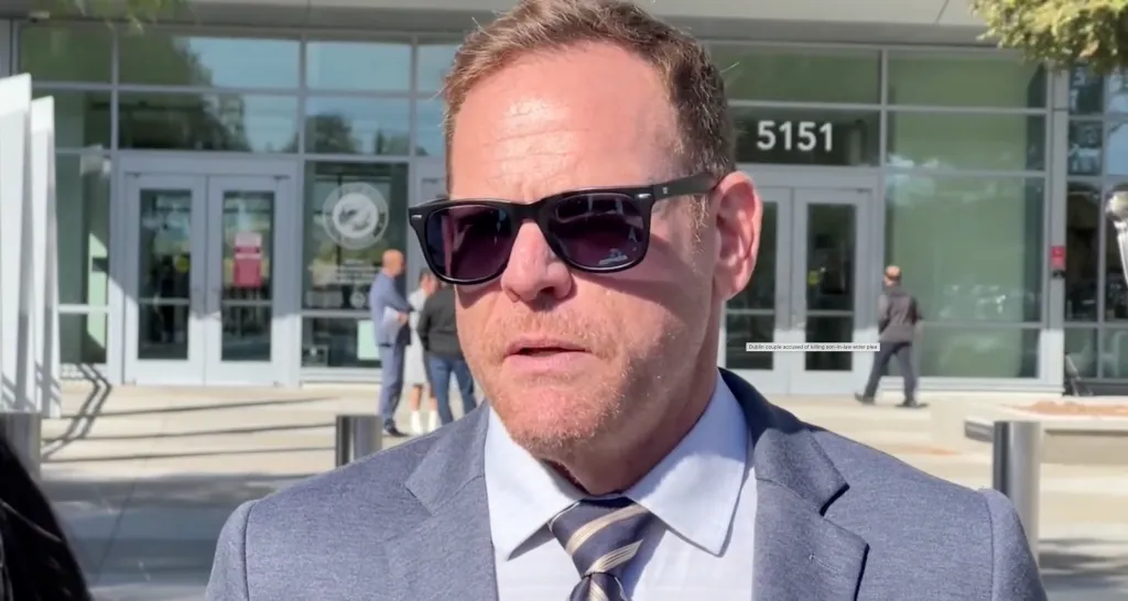 Defense attorney Curtis Briggs outside a courthouse.