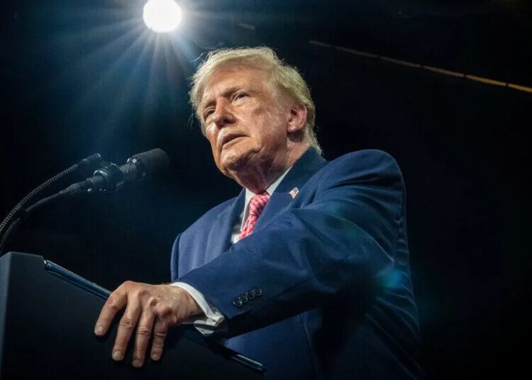 Trump Invokes Antisemitic Trope Again at Rally for Kansas Senator