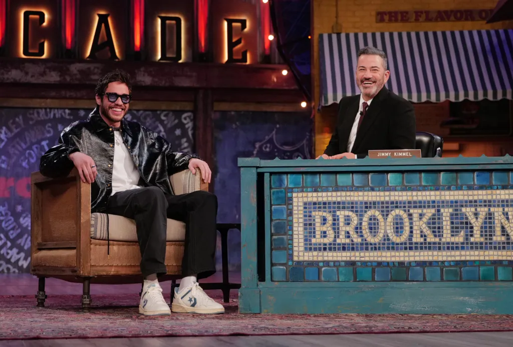 Pete Davidson and Jimmy Kimmel on 