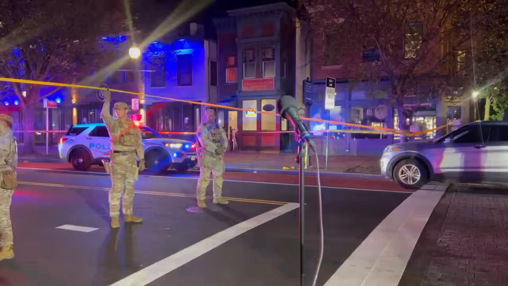 Washington Metropolitan Police Department investigates a shooting involving a National Guardsman in southeast Washington.