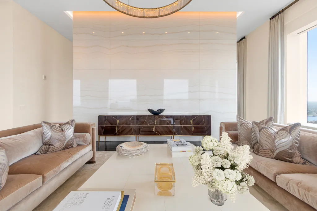 The full floor spread boasts many entertaining spaces.